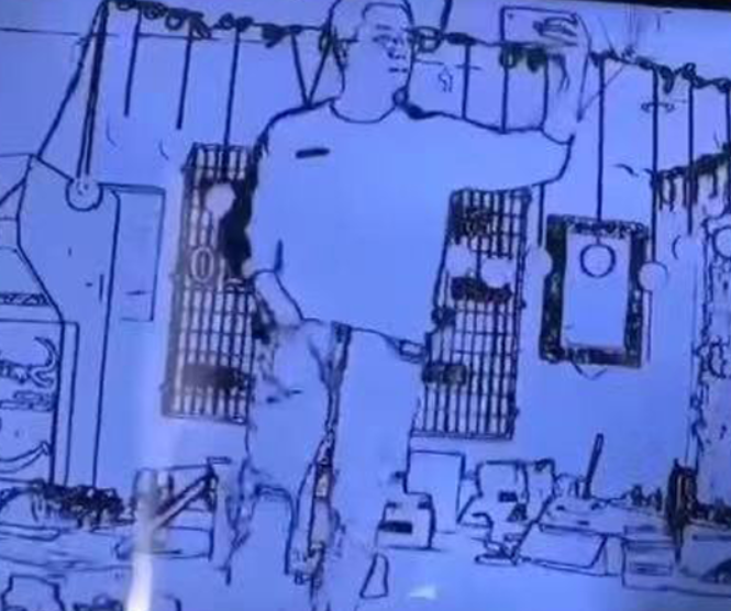 漫画线条人拍照